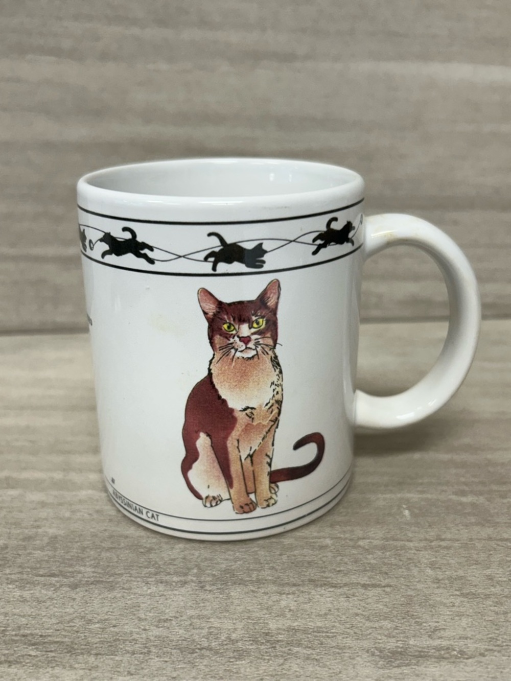 Vtg Cat Lovers Abyssian Mug. Houston Harvest. Has slight discoloration on handle